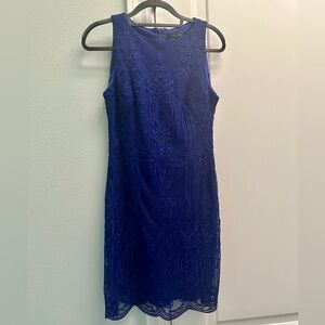 Lauren by Ralph Lauren Blue Lace Dress, Size 6